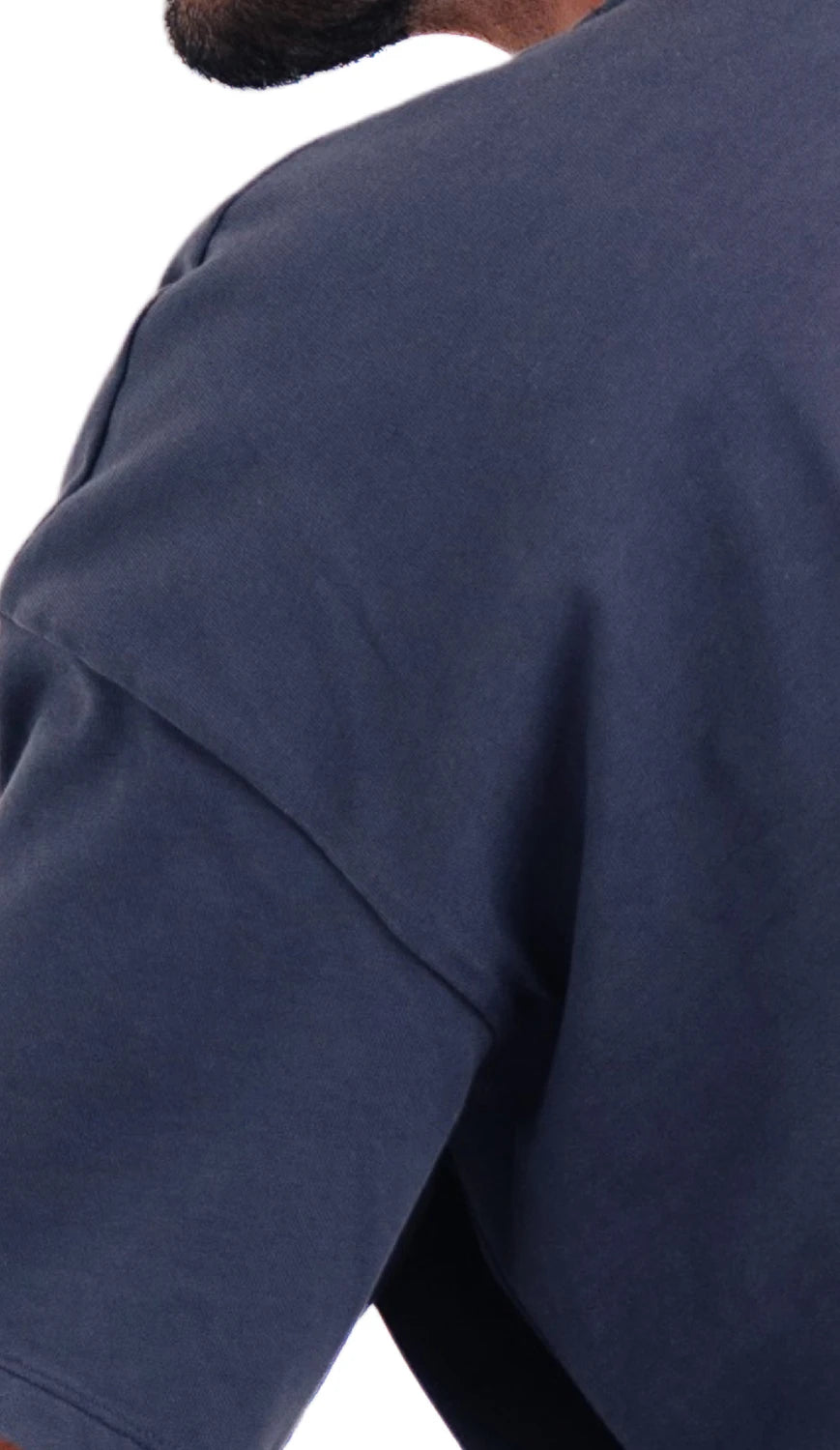 Washed Navy tee detail